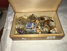 A jewellery box and mixed lot of vintage costume jewellery