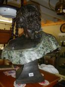 A large late 19th century bronze bust.