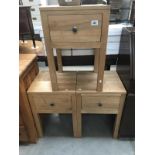 3 bedside tables with single drawers