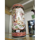 An oriental porcelain stick stand. ****Condition report**** Approximate height 45.