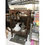 A 1930's oak side table