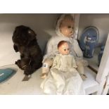 2 vintage dolls and a Koala teddy bear