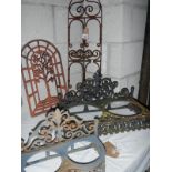 3 cast iron wall plant holders and 1 other