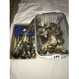 A large quantity of good silver plate cutlery etc.