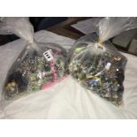 2 bags of costume jewellery