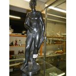 A large heavy bronze figure signed Epigny.