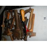 A good selection of joinery tools inc. gauges, braces, etc.