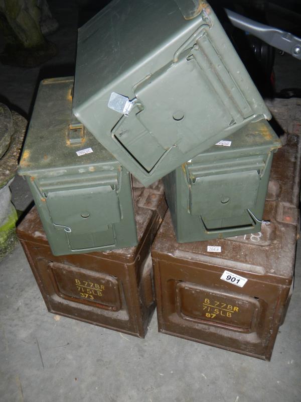 5 military ammunition boxes (81mm mortar and 5.