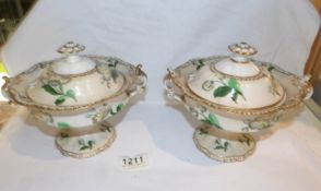 A pair of Victorian sauce dishes.