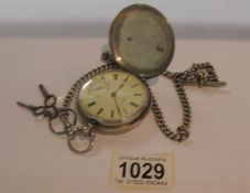 A silver full hunter pocket watch marked John Forrest,