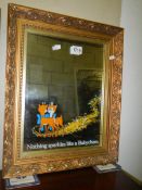 A Babycham advertising mirror.