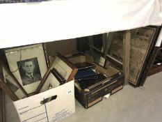 A quantity of old photographs, framed pictures & early map of Nottingham etc.