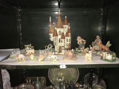 A Castle nightlamp a/f, and quantity of Lilliput Lane cottages etc.