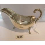 A hall marked silver sauce boat, approximately 280 grams.