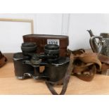 A leather cased Carl Zeiss 'Jena' field binoculars.