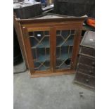 A Victorian pine and glass corner cabinet A/F