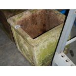 A square stone planter