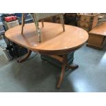 An extending dining table