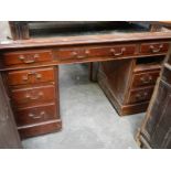 An old kneehole desk A/F (drawer missing)