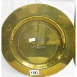 A brass Lincolnshire agricultural show 100th anniversary plaque, 1983.