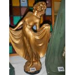 An art deco gilded figure, reg. no.