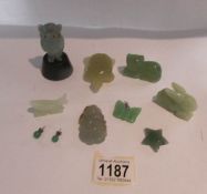 A mixed lot of jade figures etc.