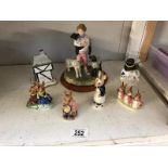 3 Bunnykins figures, Beatrix Potter figure,