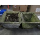 2 large square planters