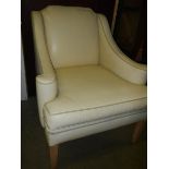 A white leather salon chair.