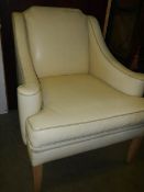 A white leather salon chair.