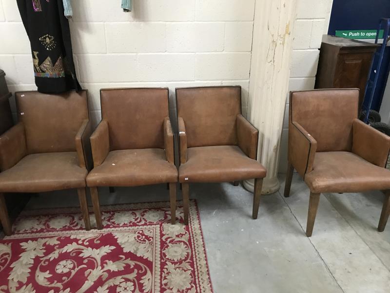 4 leather chairs