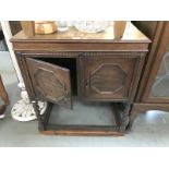 An Edwardian oak gramaphone cabinet