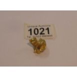 A 9ct gold charm of a cat (hall marked Birmingham import) approximately 6 grams.