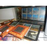 A quantity of framed magic lantern slides.