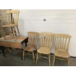A set of 4 early 20th century kitchen chairs