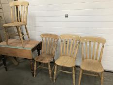 A set of 4 early 20th century kitchen chairs