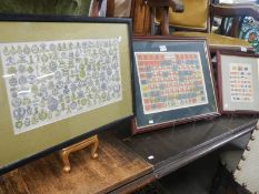 A framed & glazed British Regimental cap badges,