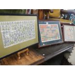 A framed & glazed British Regimental cap badges,