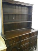 A 1930's dark oak dresser