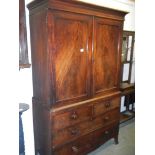 A Georgian mahogany linen press