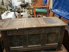 An old oak dower chest