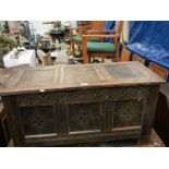 An old oak dower chest