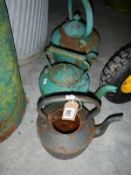 3 vintage kettles