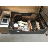 A box of misc. including bakelite etc.