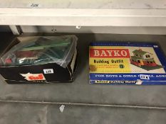 Bayko building outfit number 13 plus box full of Bayko parts