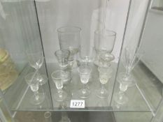 2 Victorian glass rummer and other Victorian glasses including penny licks.