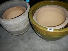 4 ceramic planters