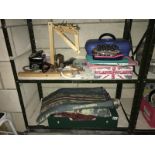 2 shelves craft , tapestry, sewing, knitting needles etc.