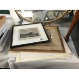 A quantity of 19th century coloured engraving including 2 framed & glazed