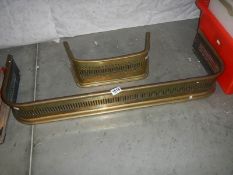 2 brass fire place fenders (approximately 36.5 x 13" and 16.25 x 6.